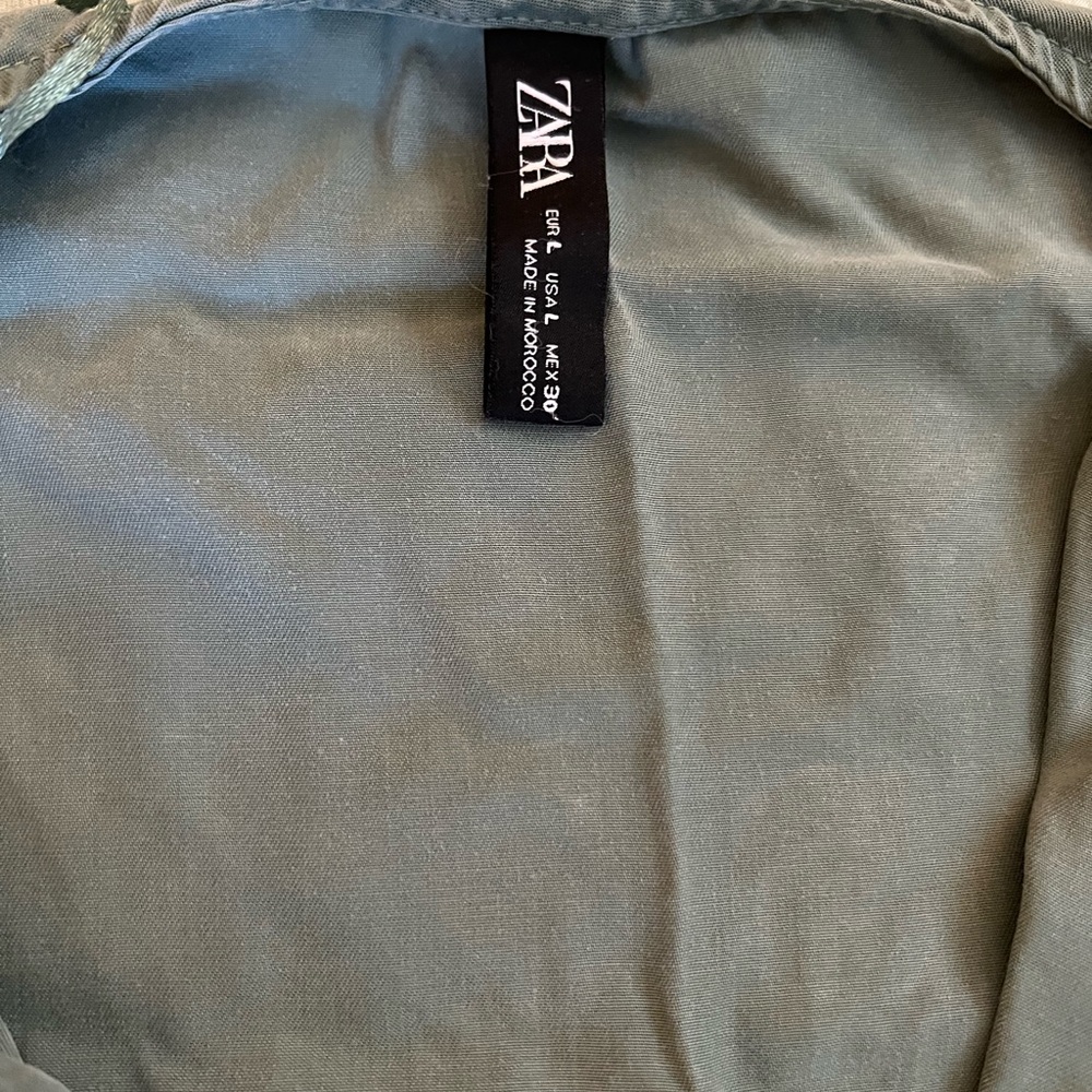 Zara Lyocell Sage Button-Front Midi Dress - Picture 6 of 8